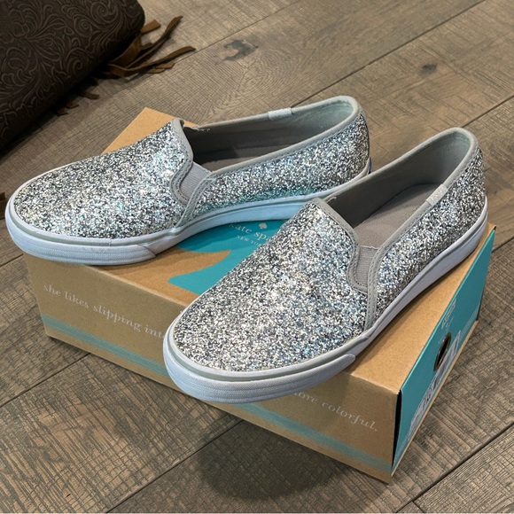 Keds X Kate Spade Slip on Glitter Sneakers! Great Condition!! - Picture 8 of 9